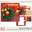7x7 Christmas Card with Stars, Baubles, Wreath, and Christmas Tree