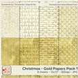 12x12 Designer Resources Christmas-themed words with Gold Foil Effect