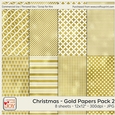 12x12 Designer Resources Christmas-themed Papers Gold Foil Effect