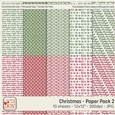12x12 Designer Resources Christmas-themed words in Red and Green