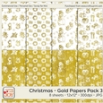 12x12 Designer Resources Christmas-themed Papers Gold Foil Effect
