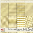 12x12 Designer Resources Patterned Papers in Gold Foil