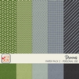Dreams - 12x12 Textured Solid and Patterned Papers in Green and Grey Shade