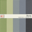 Dreams - 12x12 Patterned Papers in Green and Grey Shade