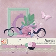I Love You - Various Embellisments in Pink and Purple