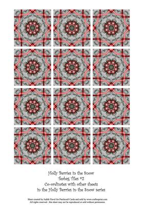 Holly Berries in the Snow - Teabag Tiles #2