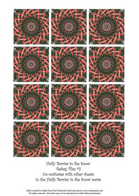 Holly Berries in the Snow - Teabag Tiles #3
