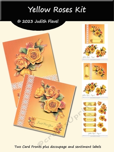 Yellow Roses - Two Card Kit