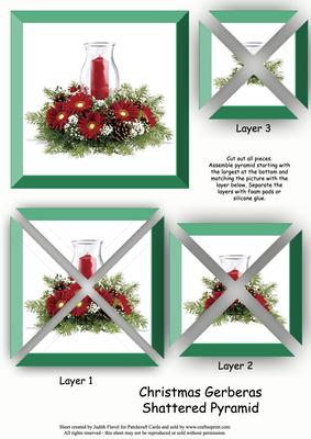Christmas Gerberas - Green - Shattered Pyramid