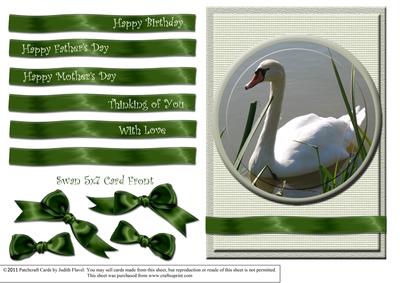 Swan with Green Ribbons
