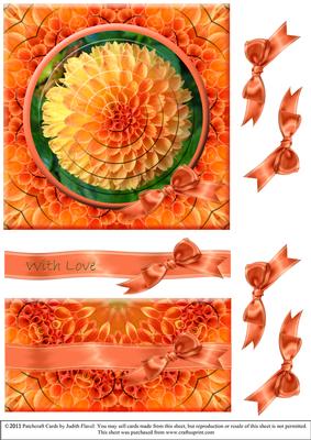 Orange Dahlia B - with Love