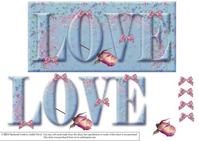 Floral Love Blue - Dl Card Front