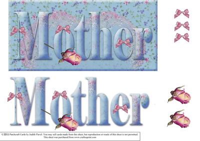 Floral Mother Blue - Dl Card Front