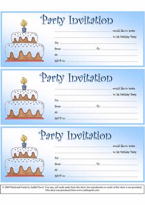 Party Invitations - Birthday Boy