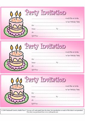 Party Invitations - Birthday Girl 1