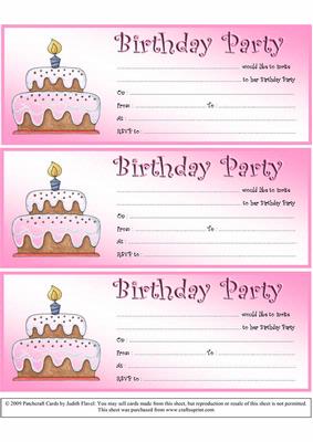Party Invitations - Birthday Girl 2