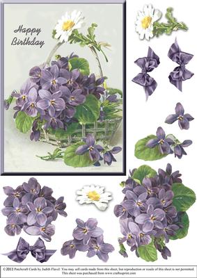 Basket of Violets - Birthday