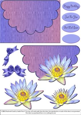 Scalloped Mock Envelope - Waterlily Purples