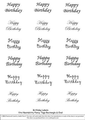 Happy Birthday - Nesties Tags Black