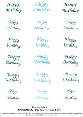 Happy Birthday - Nesties Tags Aqua