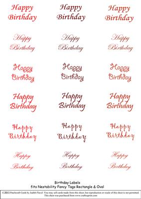 Happy Birthday - Nesties Tags Reds