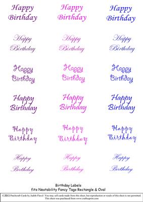 Happy Birthday - Nesties Tags Purples