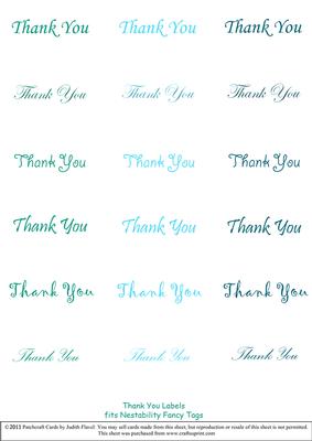 Thank You - Nesties Tags Aqua