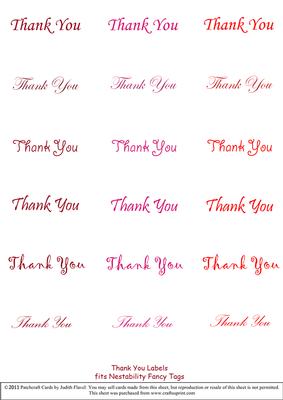 Thank You - Nesties Tags Reds