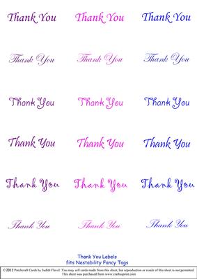 Thank You - Nesties Tags Purples