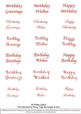 Mixed Birthday - Nesties Tags Red