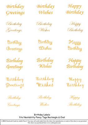 Mixed Birthday - Nesties Tags Orange