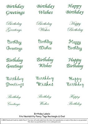 Mixed Birthday - Nesties Tags Green