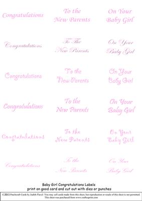 New Baby Captions - Girl Pink