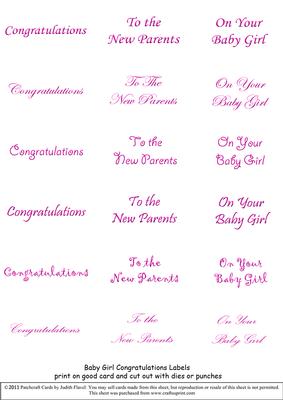 New Baby Captions - Girl Dark Pink