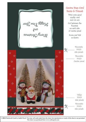 Centre Step Card - Santa & Friends