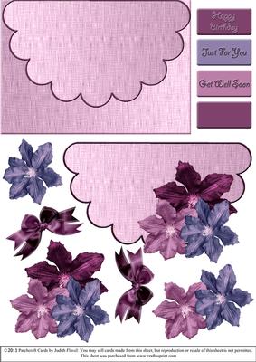 Scalloped Mock Envelope - Clematis