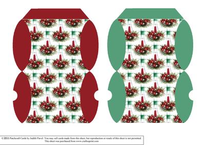 Mini Pillow Boxes - Christmas - Candles Green