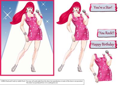 You Rock - Pink Hair Costume 1
