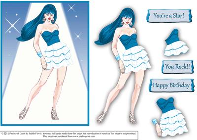 You Rock - Blue Hair Costume 5