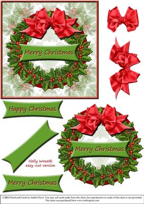 Holly Wreath - Easy Cut Version