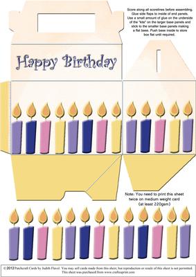 Gable-top Box - Birthday Candles Yellow