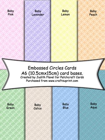 A6 Card Bases - Embossed Circles - Pastels