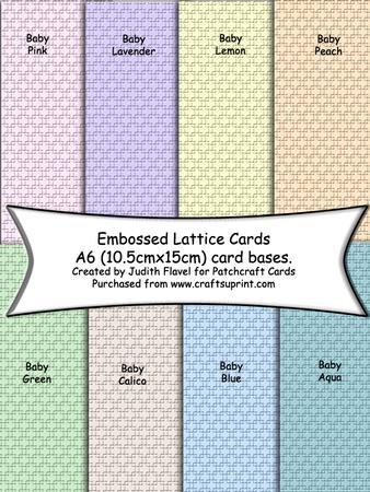 A6 Card Bases - Embossed Lattice - Pastels