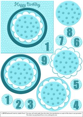 Spotty Flower Card - Aqua