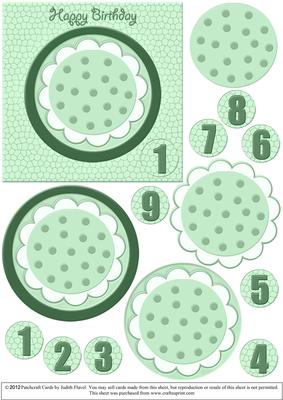 Spotty Flower Card - Green