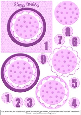 Spotty Flower Card - Magenta