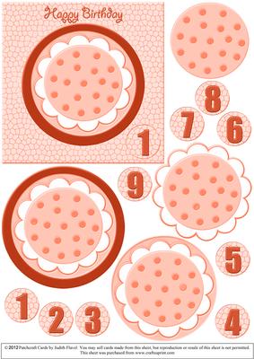 Spotty Flower Card - Orange