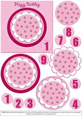 Spotty Flower Card - Pink