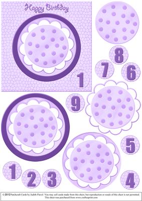 Spotty Flower Card - Purple