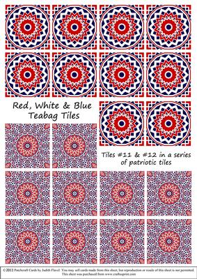 Red, White & Blue Tiles - Set 6